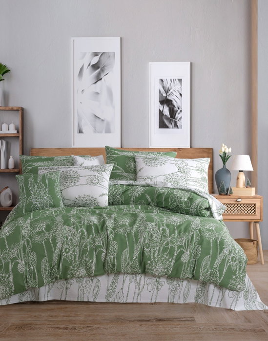 L'essentiel linge de maison Lara - Verde y blanco L'essentiel linge de maison Lara - Verde y blanco